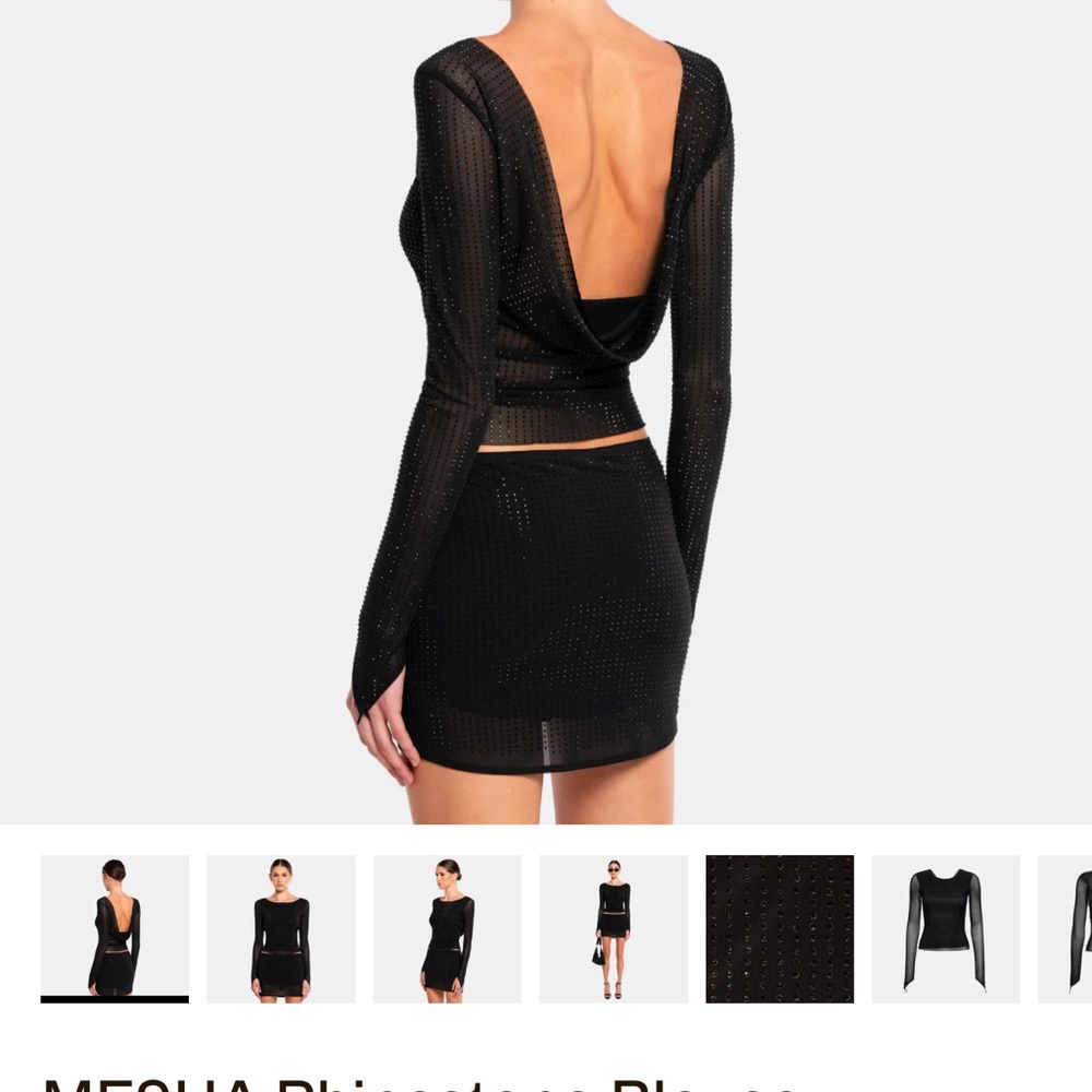 Black Ribbed Backless Bodycon Top - ow collection